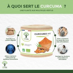Curcuma Bio : 100% naturelle. Flexibilité et mobilité des articulations. Bioptimal, marque Bio